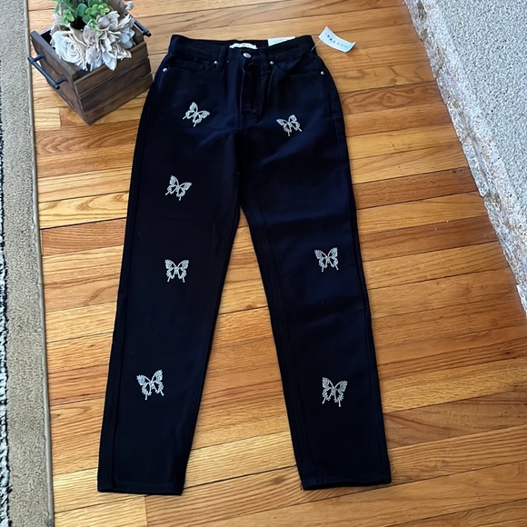 PacSun Size 23 Ultra High Rise Jean With Butterfly Detains NWT 🦋🦋 - Picture 7 of 8